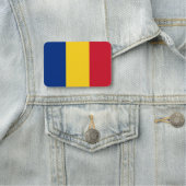 ルーマニア国旗が付いた愛国的な名前タグ 名札 (インサイチュ)