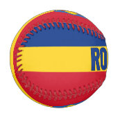 ルーマニア国旗とコート・オブ・アームズ愛国心 野球ボール (正面左)