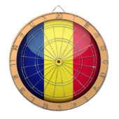 ルーマニア国旗とルーマニアのダーツボードゲーム/素朴4 ダーツボード (正面)