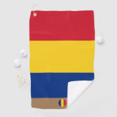 ルーマニア国旗とルーマニアモノグラムのゴルフタオル ゴルフタオル (インサイチュ)