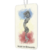 ルーマニア国旗と古代ダシアン・ウルフ カーエアーフレッシュナー (左)