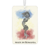 ルーマニア国旗と古代ダシアン・ウルフ カーエアーフレッシュナー (裏面)