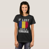 ルーマニア国旗のもし土産失った – ルーマニアに送る Tシャツ (正面フル)