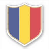 ルーマニア国旗のエンブレム愛国旅行 シール (正面)