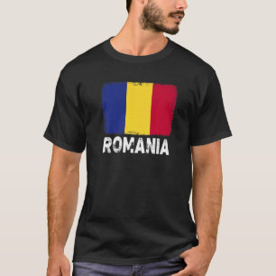 ルーマニア国旗のサポートルーマニア人女性男性 Tシャツ