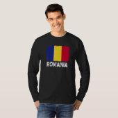 ルーマニア国旗のサポートルーマニア人女性男性 Tシャツ (正面フル)