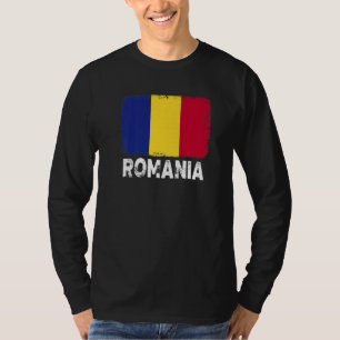 ルーマニア国旗のサポートルーマニア人女性男性 Tシャツ