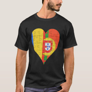 ルーマニア国旗のハート Tシャツ