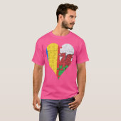 ルーマニア国旗のハート Tシャツ (正面フル)