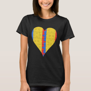 ルーマニア国旗のハート Tシャツ