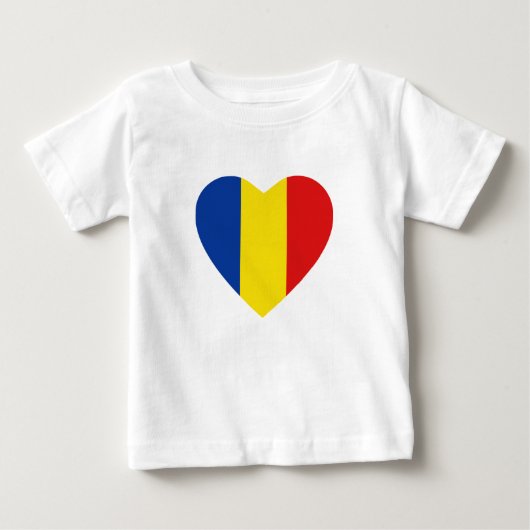 ルーマニア国旗のハートTシャツ ベビーTシャツ (正面)