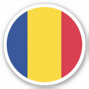 ルーマニア国旗の丸いシール シール