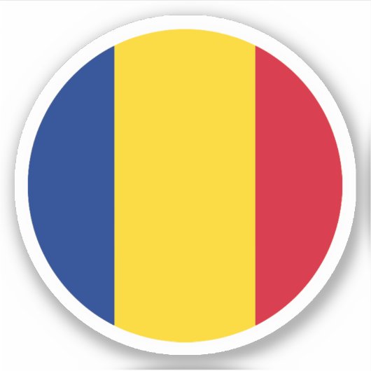 ルーマニア国旗の丸いシール シール (正面)