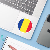 ルーマニア国旗の丸いシール シール (ノートパソコンとiPhone)