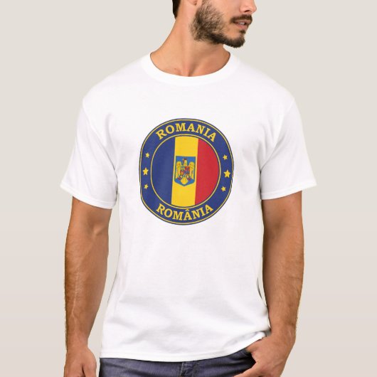 ルーマニア国旗の丸のエンブレム Tシャツ (正面)