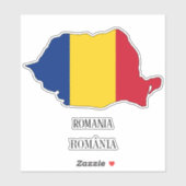 ルーマニア国旗の地図ステッカー シール (シート)