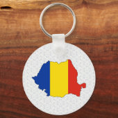 ルーマニア国旗の地図フルサイズ キーホルダー (正面)