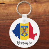 ルーマニア国旗の地図 キーホルダー (正面)
