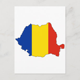ルーマニア国旗の地図 ポストカード