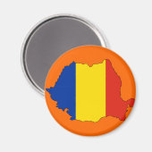 ルーマニア国旗の地図 マグネット (正面/裏面)