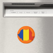 ルーマニア国旗の地図 マグネット (インサイチュ (食洗機))