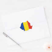 ルーマニア国旗の地図 ラウンドシール (封筒)