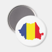 ルーマニア国旗の形状シルエット マグネット (正面/裏面)