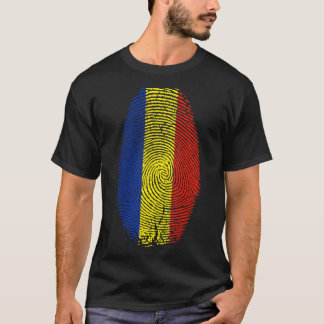 ルーマニア国旗の指紋ローマの私のDnaに Tシャツ