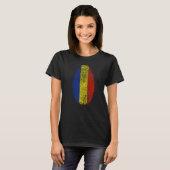 ルーマニア国旗の指紋私のDNAギフトの中にある Tシャツ (正面フル)