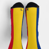 ルーマニア国旗を持つアスレティッククルー靴下 ソックス (上部)