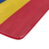 ルーマニア国旗を持つ小さなガラス板 カッティングボード (角)