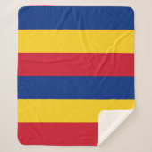 ルーマニア国旗を持つ愛国的シェルパ毛布 シェルパブランケット (正面)