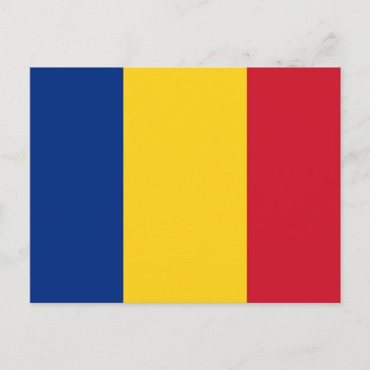 ルーマニア国旗を掲げたはがき ポストカード (正面)