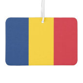 ルーマニア国旗を掲げたカーエアーフレザー カーエアーフレッシュナー (裏面)