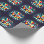 ルーマニア国旗を掲げたサンタロビンズ ラッピングペーパー (角)