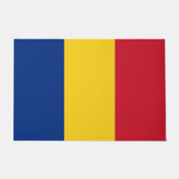 ルーマニア国旗を掲げたドアマット