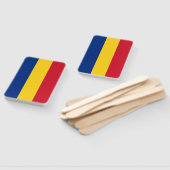 ルーマニア国旗を掲げたハンドファンのセット ハンドファン (組立なし)