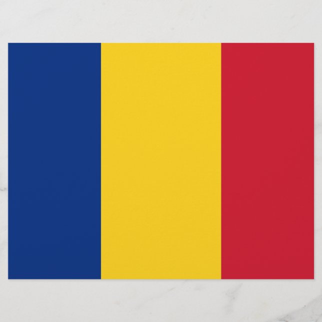 ルーマニア国旗を掲げたレターヘッド (正面)