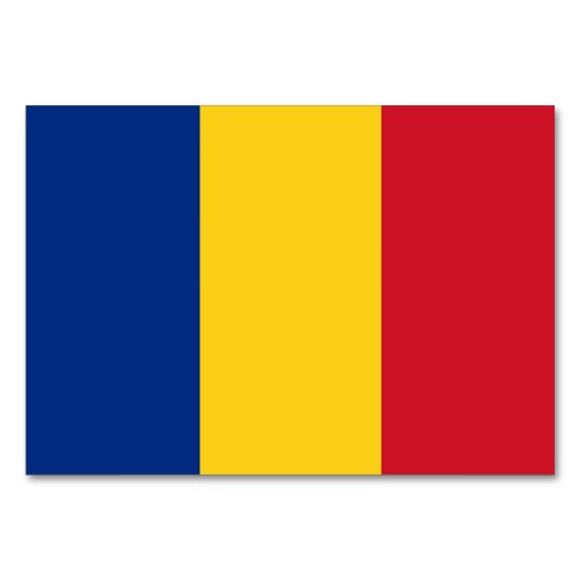 ルーマニア国旗を掲げた愛国的なテーブルカード テーブルナンバー (正面)