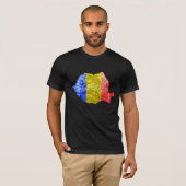 ルーマニア国旗カラーマップTシャツ Tシャツ (正面フル)