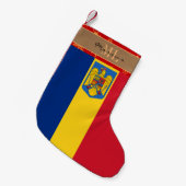 ルーマニア国旗ストッキング,ルーマニア,モノグラム スモールクリスマスストッキング (正面 (吊り時))