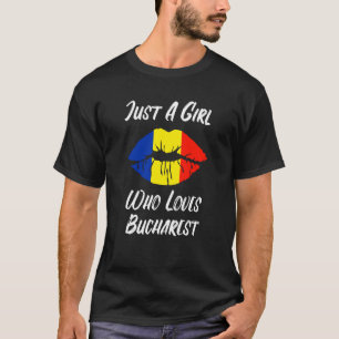 ルーマニア国旗ブカレストの唇と口と愛 Tシャツ