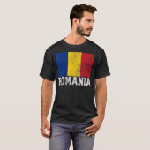 ルーマニア国旗ホームお土産メンズ女性 Tシャツ (正面フル)