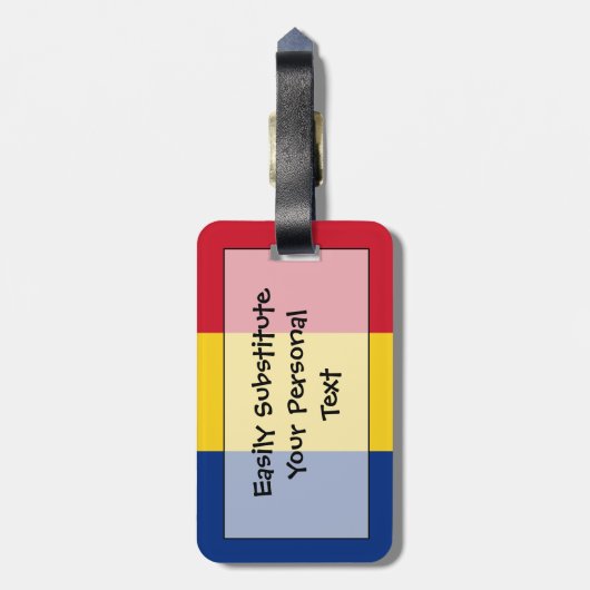 ルーマニア国旗簡単ID個人 ラゲッジタグ (裏面縦)