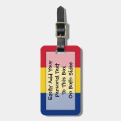 ルーマニア国旗簡単ID個人 ラゲッジタグ (正面縦)