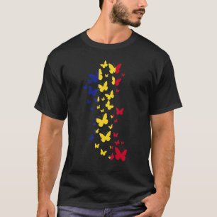 ルーマニア国旗蝶ルーマニア蝶 Tシャツ