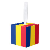 ルーマニア国旗 キューブオーナメント (正面アングル)
