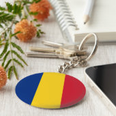 ルーマニア国旗 キーホルダー (側面)