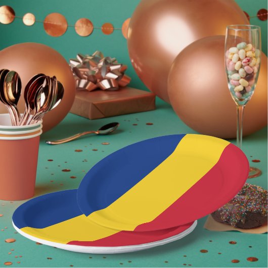 ルーマニア国旗 ペーパープレート (複数)