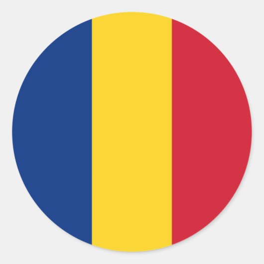ルーマニア国旗 ラウンドシール (正面)